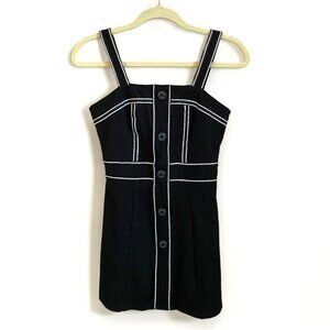 Lienni Black White Stitch Mini Dress, Teen Layering Dress, Small Used Go…